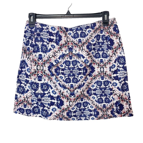 Joe Fresh Dresses & Skirts - Joe Fresh Womens Floral Prints Mini Skirt Blue Size 10 Lined Back Zip Pockets